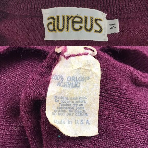 Men's vintage sweater M v-neck burgundy red spyglass Golf old money classic soft - Picture 3 of 4